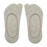 Maxbell 3xWomen 2 Toe Flip Flop Socks Women No Show Toe Socks for Loafer Shoes Sneaker Light Gray