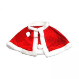 Maxbell 4xRed Velvet Cape Dress up Christmas Costume Cloak for Carnival Xmas Supplies Kid