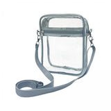 Maxbell 2xClear Crossbody Bag Clear Purse Bag for Travel Outdoor Sports Events Gray Large