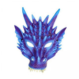 Maxbell 3xDragon Mask Scary Dinosaurio Animal Mask for Stage Performances Wedding Prom Purple