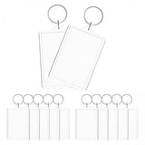 Maxbell 2x12x Photo Frame Keychains Clear Gifts with Split Ring Photo Holder Keychains