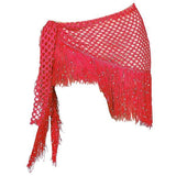 Maxbell 2xWomen Belly Dance Hip Scarf Sequins Dance Belt Tassel Skirt Belt Red