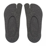 Maxbell 3xWomen 2 Toe Flip Flop Socks Women No Show Toe Socks for Loafer Shoes Sneaker Dark Gray