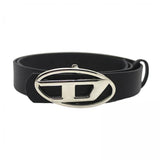 Maxbell 4xMen Women PU Leather Belt Waist Belt Waistband Letter D Snap Buckle Trendy Black