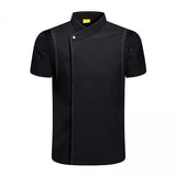 Maxbell 4xChef Coat Jacket Short Sleeve Cafe Restaurant Apparel Pub Unisex Uniform Black L