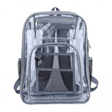 Maxbell 2xTransparent Backpack 2 Way Zip Reinforced Strap Durable for Sports Men Grey