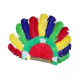 Maxbell 5xFeather Headdress Indian Hat Headwear for Performance Party Carnival Costume Style E