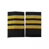 Maxbell 4xAirline Epaulets Traditional with Gold Stripes Officer Shoulder Boards three bars