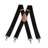 Maxbell 3xSuspenders for Men Unisex Elastic Straps Trouser 4 Clips x Shaped 3.5cm Wide black