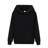Maxbell 2xWomen Men Hooded Sweatshirt Plain Soft Long Sleeve Loose Pullover Hoodies Black S