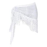 Maxbell 2xWomen Belly Dance Hip Scarf Sequins Dance Belt Tassel Skirt Belt White