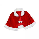 Maxbell 2xRed Velvet Cape Dress up Christmas Costume Cloak for Carnival Xmas Supplies Adult