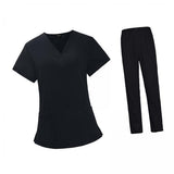 Maxbell 2xWoman Black Scrubs Set Work Uniforms Workwear for Worker Pet Groomer Durable Size L