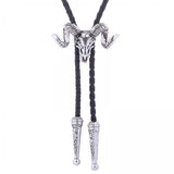 Maxbell 5xGoat Western Bolo Tie Cowboy Necktie Costume Men Women Silver