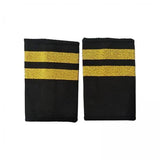 Maxbell 2xAirline Epaulets Traditional with Gold Stripes Officer Shoulder Boards two bars