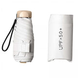 Maxbell 4xMini Sun Protection Umbrella with Case for Men and Women Sturdy Car Umbrella White