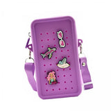 Maxbell 4xHoles Shoulder Bag Practical Silicone Phone Holder Bag for Women Sport Purple