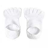 Maxbell 2xFive Finger Socks Cotton Anti Slip Thin Cotton Socks for Running Sports White
