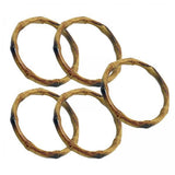 Maxbell 3x5x Imitation Bamboo Bag Handles Repair DIY for Straw Bag Handbag Macrame Bag Inner Diameter 13cm