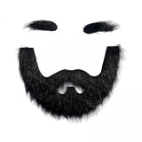 Maxbell 2xFalse Eyebrow and Beard Set Costume Mustache for Performance Cosplay Festive Black