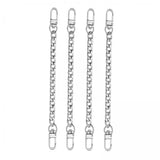 Maxbell 5x4Pieces Metal Flat Chain & Purse Strap Extender / Chain Strap Accessory Silver