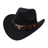 Maxbell 2xCasual Cowboy Hat Costume Cosplay Sun Protection Hat Summer for Hiking Black