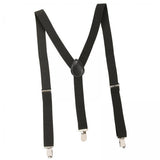 Maxbell 2xMens Suspenders Y Type Trousers Braces for Dress Pants Wedding Costume Party Black