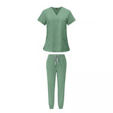 Maxbell 2xFemale Scrub Set Machine Washable Nurse Work Clothing for Beauty Salon