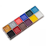 Maxbell 3xFace Body Paint Painting Palette Supplies for Halloween Fancy Dress Festival