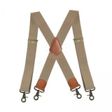Maxbell 2xSuspenders for Men Heavy Duty Suspenders Adjustable Casual 3.5cm Wide Braces Beige
