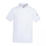 Maxbell 2xChef Coat Jacket with Pocket Short Sleeve Shirt Breathable Waiter Apparel L White