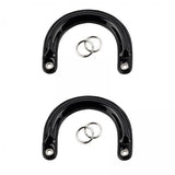 Maxbell 4x2Pcs U Shaped Purse Handles DIY Bag Strap with Metal Buckles Handbag Handles Black Silver Buckle