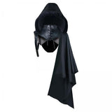 Maxbell 2xUnisex Black Cape Cloak with Buckle Straps Halloween Garment Hooded Cape L