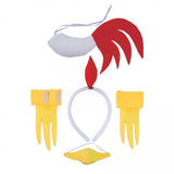Maxbell 2xChicken Animal Costume Cute Easter Chicken Head Hoop Set for Holiday Cosplay 5 piece