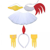 Maxbell 3xChicken Animal Costume Cute Easter Chicken Head Hoop Set for Holiday Cosplay 6 piece