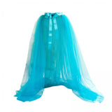 Maxbell 2xWomen Mesh Tulle Tutu Skirt Solid Color for Themed Party Banquet Cocktail Blue