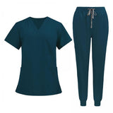 Maxbell 2xUniform Scrub Set Nurse Top Pants Nursing Scrubs Uniform Clothes Work Suits S Blue