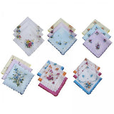 Maxbell 5x18 Pieces Women Soft Cotton Handkerchiefs Wedding Party Hankie Kerchiefs