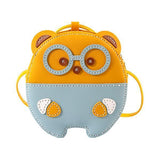 Maxbell 2xDIY Leather Crossbody Bag Kit Easy for Kids Leather Sewing Kits Yellow