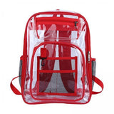 Maxbell 2xTransparent Backpack 2 Way Zip Reinforced Strap Durable for Sports Men Red
