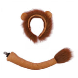 Maxbell 2xLion Tail Ears Plush Costume Set Fancy Dress Jungle for Show Carnival Stage