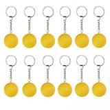 Maxbell 2x12Pcs Pickleball Keychain Hanging Toy Metal Keyring for Backpack Purse Decor Yellow