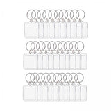 Maxbell 2x30x Acrylic Photo Keychain Pendant Key Ring for Men and Women Family Friends square