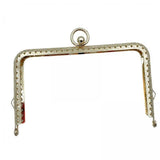 Maxbell 2xMetal Purse Frame Hardware Replacement Embossed Wallet Leather Bag DIY Craft light gold