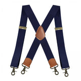 Maxbell 3xSuspenders for Men Heavy Duty Suspenders Adjustable Casual 3.5cm Wide Braces Navy
