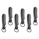 Maxbell 6x6Pcs Japanese Fish Hook Keychain Belt Clip Purse Wallet Holder Key black