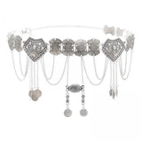 Maxbell 2xFashion Women Waist Chain Belly Dance Belt Costume Tassels Girls Alloy Silver