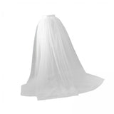 Maxbell 3xWomen Tulle Tutu Long Skirt Lace up Solid Color for Party Cosplay Evening white