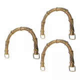 Maxbell 3x3x Imitation Bamboo Purse Handles Handbags Bag Making Bag Handle Replacement 12cmx10cm