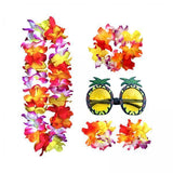 Maxbell 3xHawaiian Necklace Costume Set Beach Womens Fancy Dress Dress Decor Headband Multicolor
